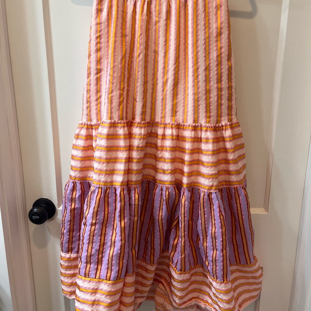 Anthropologie Dolan Pink and Orange Striped A-Line Skirt - Picture 4 of 5